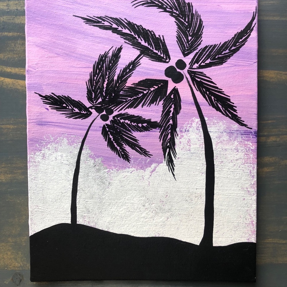 Small Palm Tree Acrylic Painting